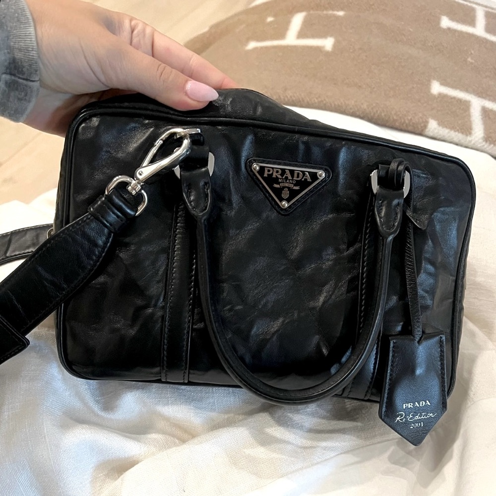 Prada Medium Antique Nappa Leather Top Handle Bag
